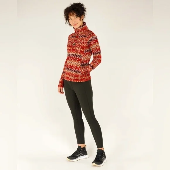 Women's Red Patterned Sweater - Picture 1 of 15